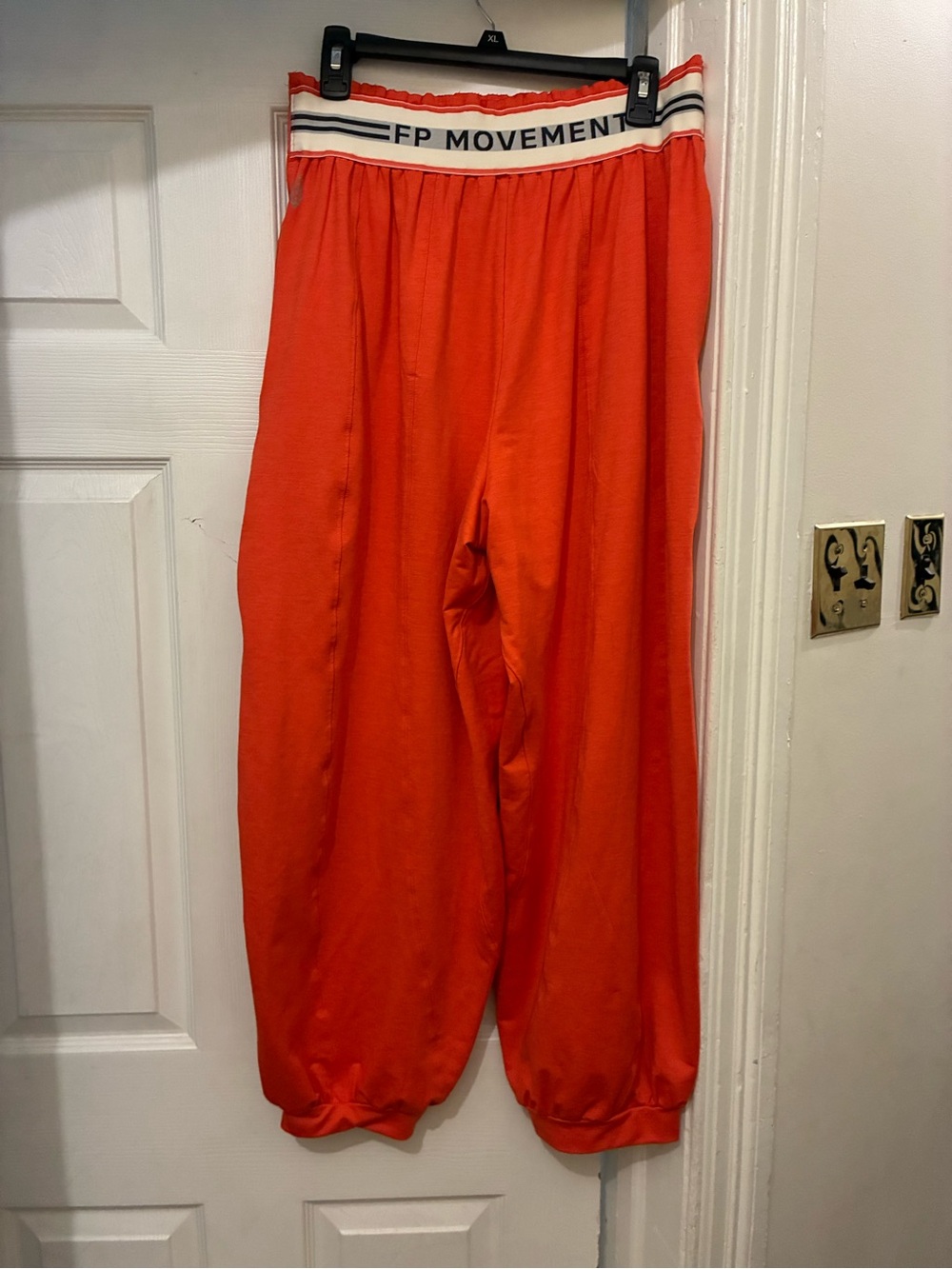 FP Movement Bright Orange Elastic-Waist Balloon pants with Branded Band